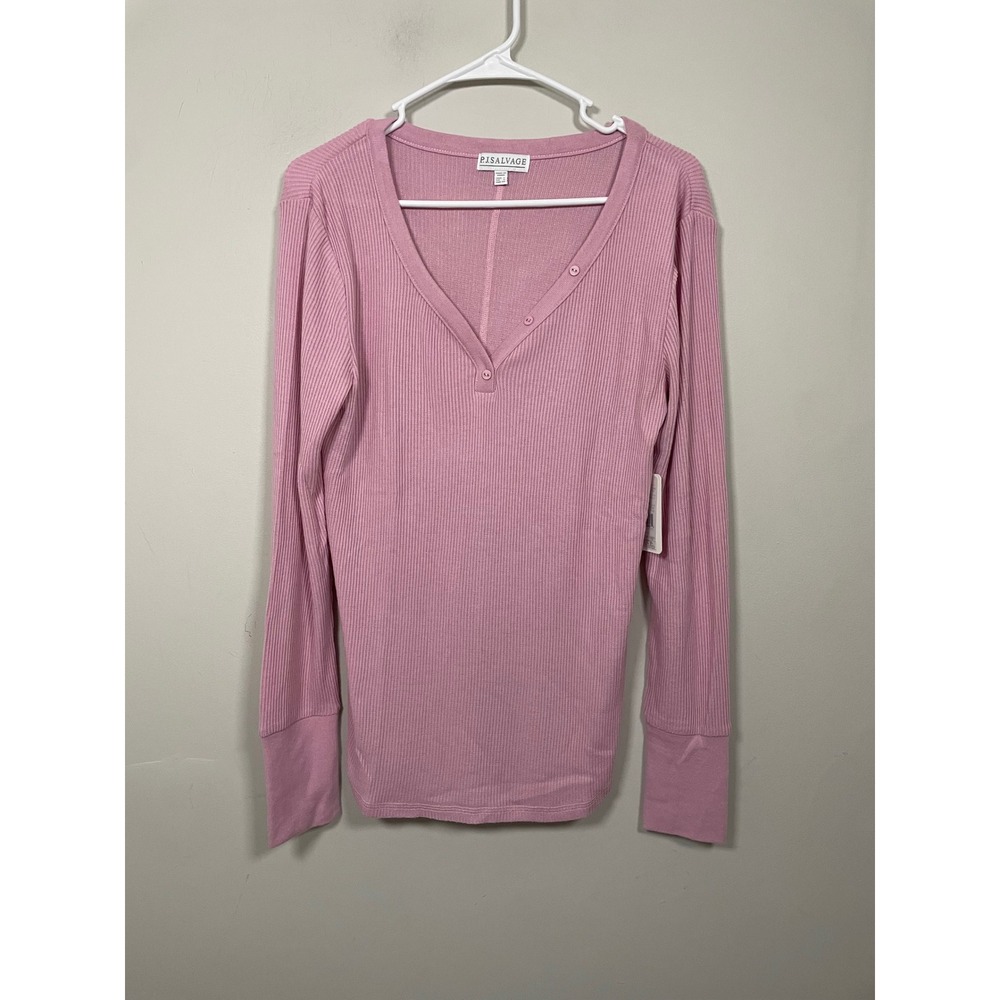 NWT P.J.‎ Salvage Textured Essential Long Sleeve Top in Lilac Rose Size Large